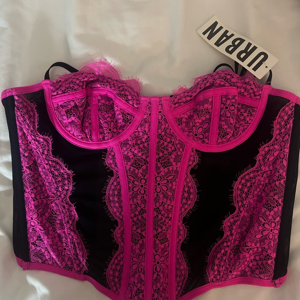 Urban Outfitters Pink Lace Bustier